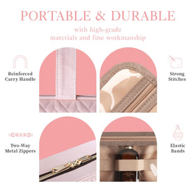 HOTOR Hanging Travel Toiletry Bag lifestyle scene on a bathroom counter