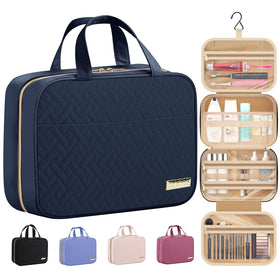 HOTOR Hanging Travel Toiletry Bag Navy Blue front view