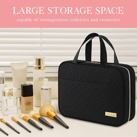 HOTOR Hanging Travel Toiletry Bag open showing compartments