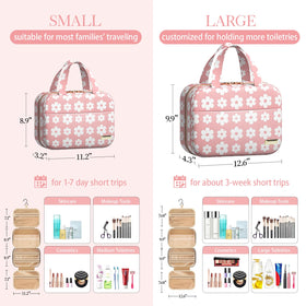HOTOR Hanging Travel Toiletry Bag opened showing compartments and storage