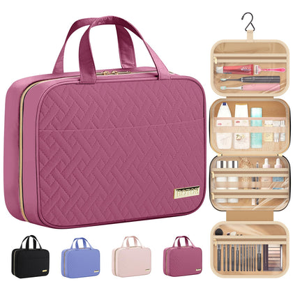 HOTOR Hanging Travel Toiletry Bag Rosewood-Pink front view
