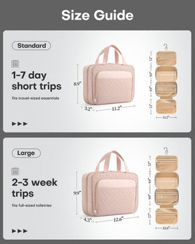 HOTOR Hanging Travel Toiletry Bag side view with zipper