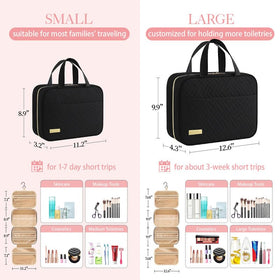 HOTOR Hanging Travel Toiletry Bag with metal hook attached