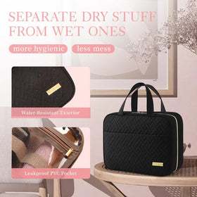 HOTOR Hanging Travel Toiletry Bag with toiletries inside