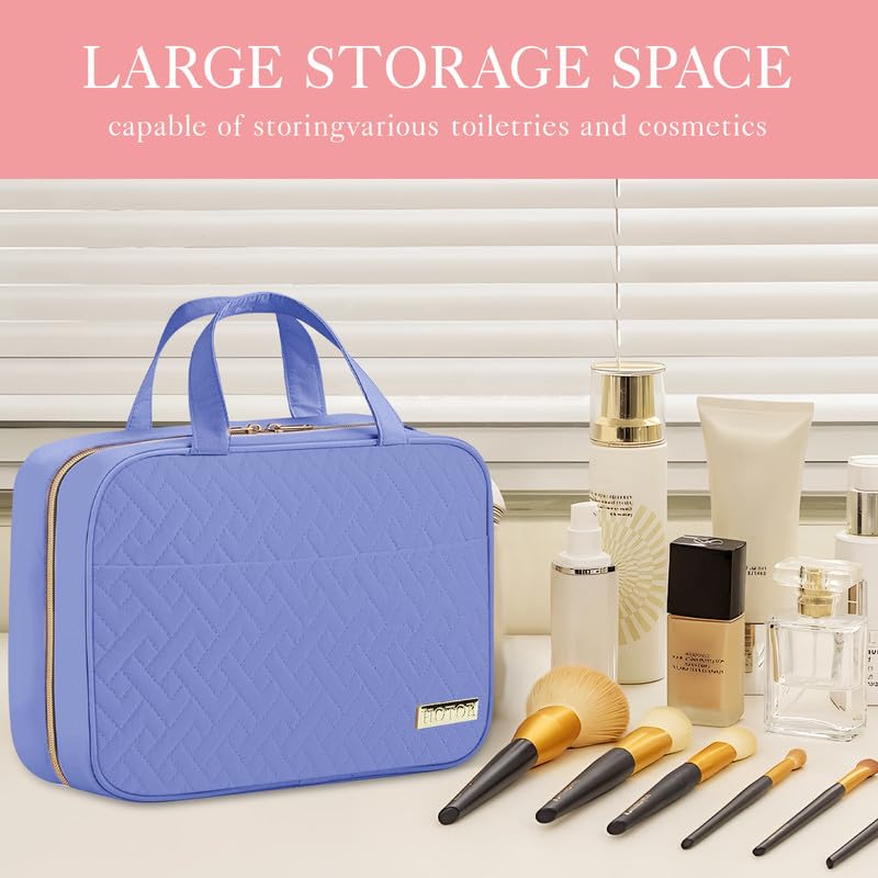 HOTOR Toiletry Bag opened showing multiple compartments
