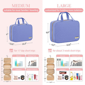 HOTOR Toiletry Bag with elastic straps holding bottles upright