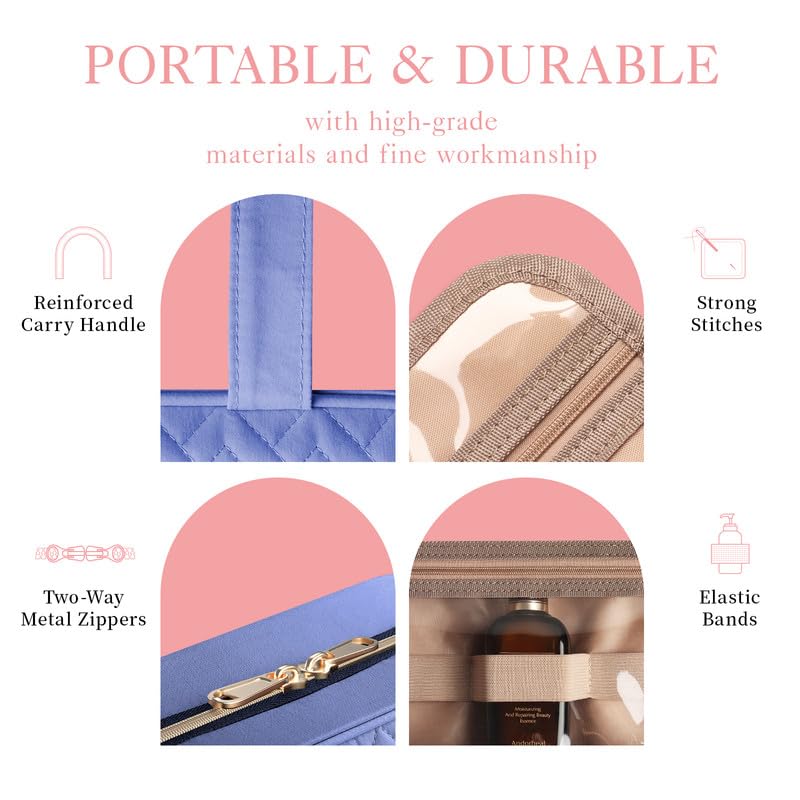 HOTOR Toiletry Bag with waterproof PVC pockets