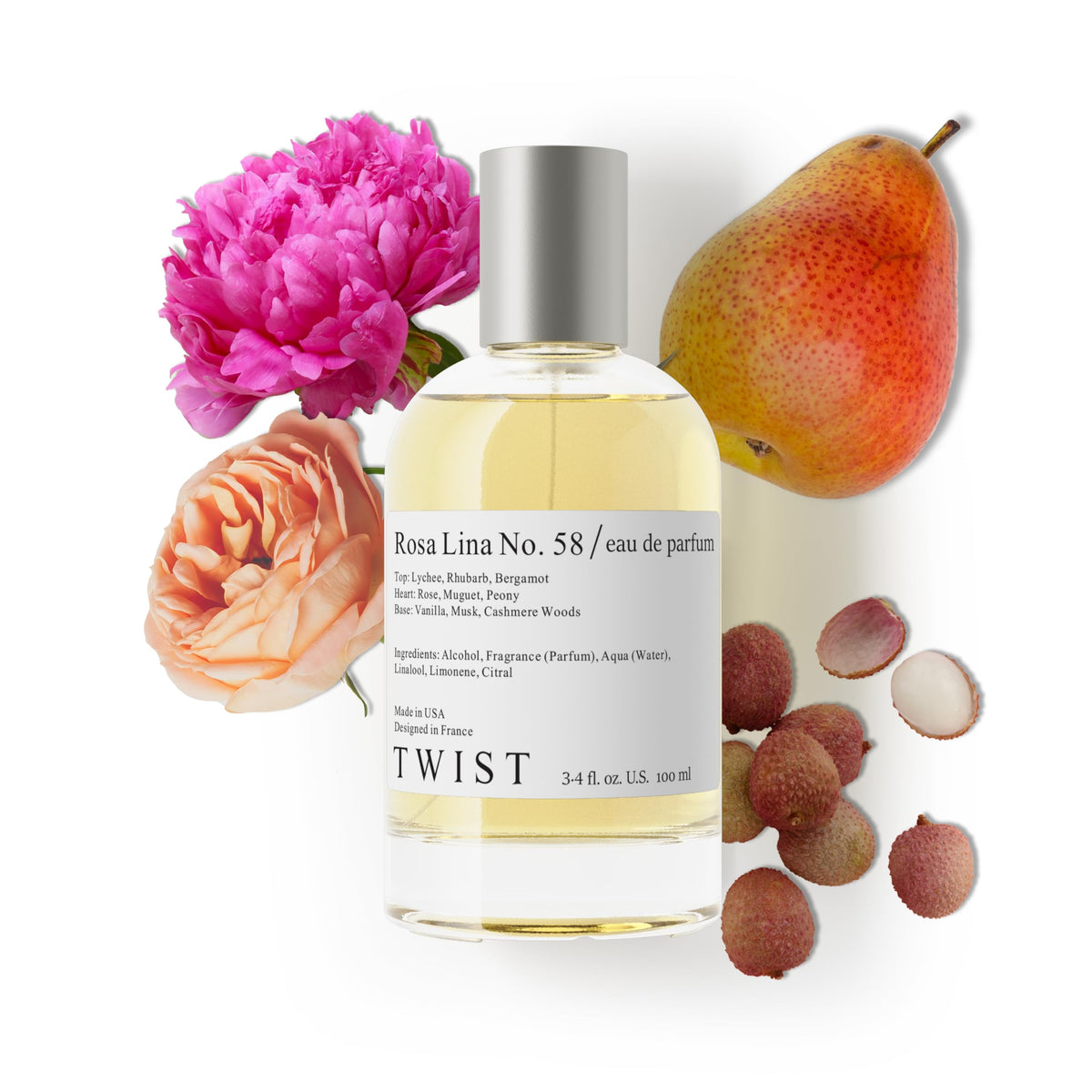 HOUSE OF TWIST Rosa Lina No. 58 Eau de Parfum bottle front view