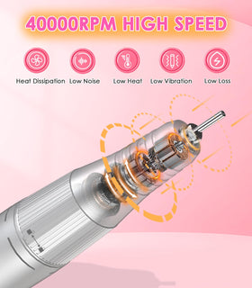 HOUSMV Portable Nail Drill back view with belt clip