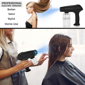 Hovinke Barber Spray Bottle in use with mist effect