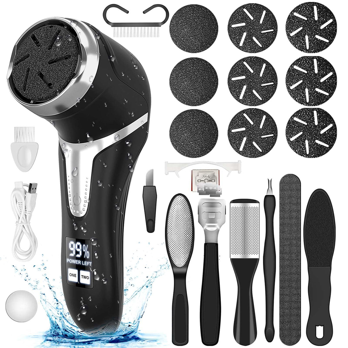 Hoxida Electric Callus Remover front view with LCD display