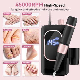 Hoxida Electric Nail Drill in use on acrylic nails