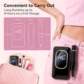 Hoxida Electric Nail Drill side view with pen holder
