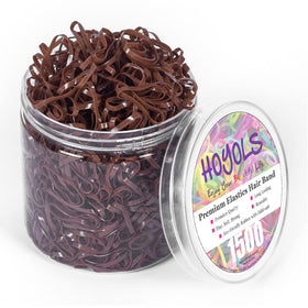HOYOLS Brown Elastic Hair Ties 1500 Pcs front view