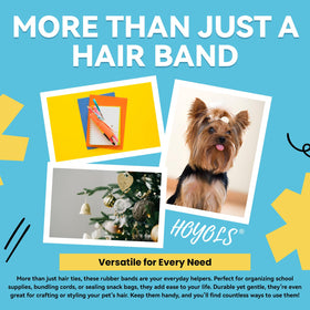 HOYOLS clear hair ties packed for travel and convenience