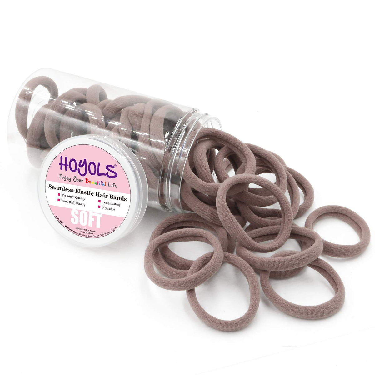 HOYOLS Hair Ties 100 pcs in clear container