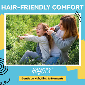 HOYOLS hair ties being used in a messy bun hairstyle