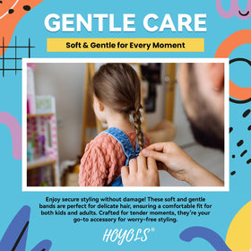 HOYOLS mini elastic hair ties showing their flexibility