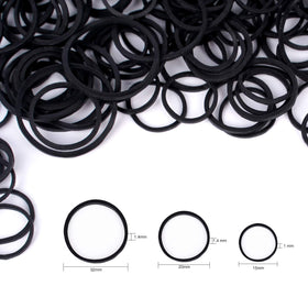 HOYOLS Small Black Rubber Bands displayed on a white background