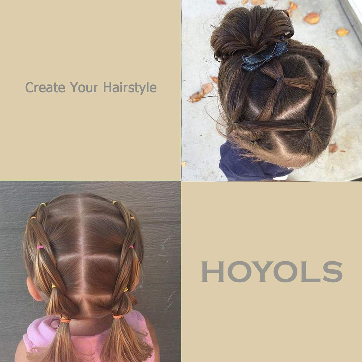 HOYOLS Small Black Rubber Bands with packaging details