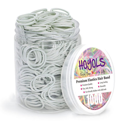 HOYOLS White Small Rubber Bands 1/2 Inch front view