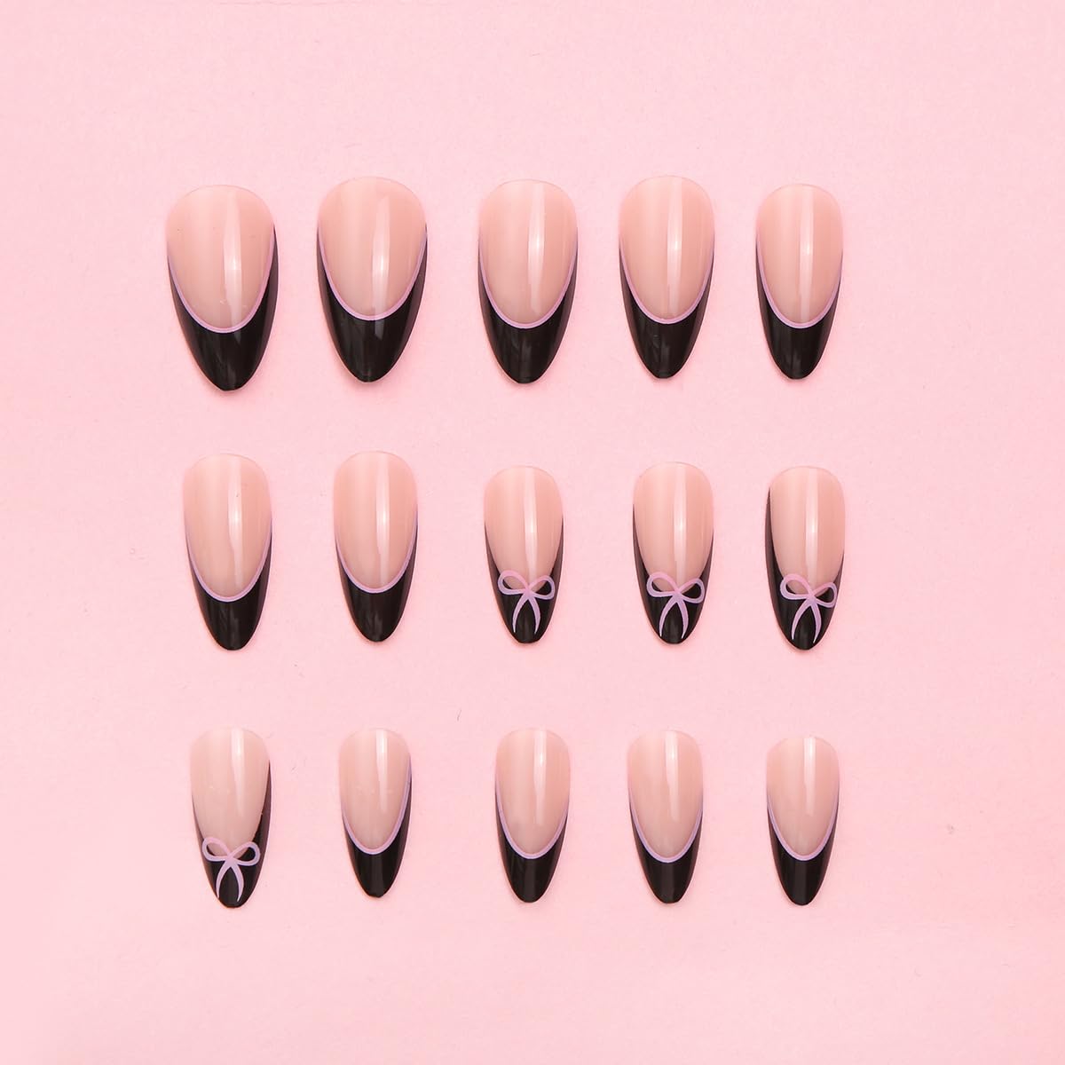 HPYFOI Medium Almond Press On Nails in packaging