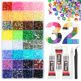 HRLbrc 20000Pcs rhinestones bedazzler kit with organiser box