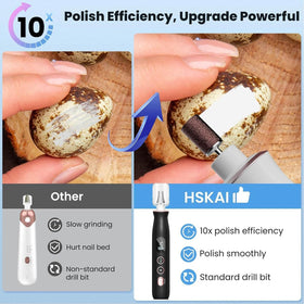 HSKAI Electric Nail File Drill side view showing drill bits