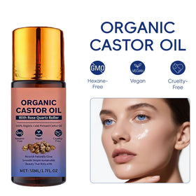 HTBGAA Organic Castor Oil Roll On, lifestyle scene with product in use