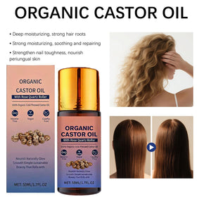 HTBGAA Organic Castor Oil Roll On, side view showing dimensions