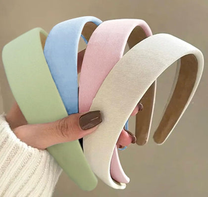Huachi 1 inch wide headband in solid colour front view