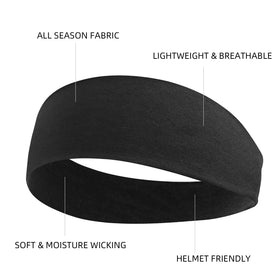 Huachi headband showing non-slip feature on a model