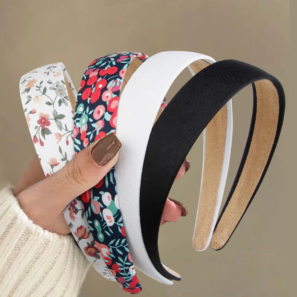 Huachi headbands for women set of four in various colours
