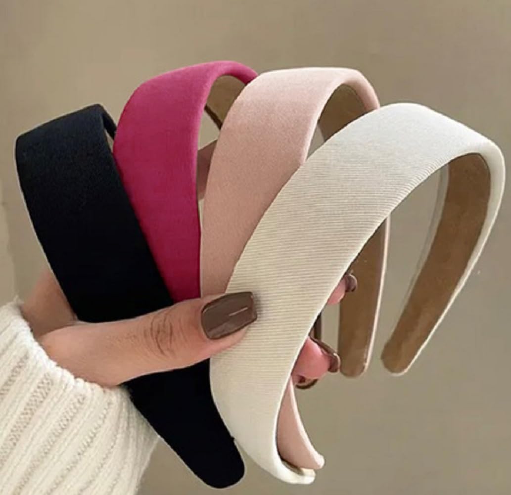 Huachi pink headband front view with ribbed fabric