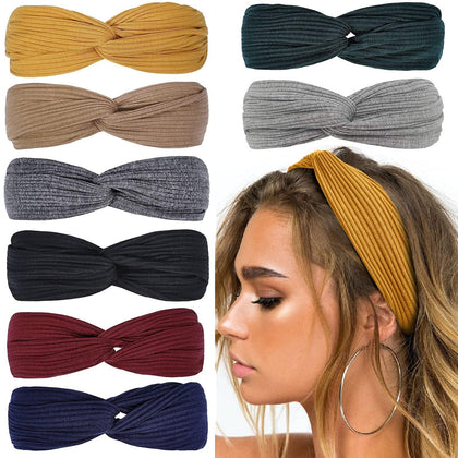 Huachi twist knotted headbands assorted colours front view