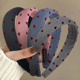 Huachi Valentine's Day headbands set front view with four colours