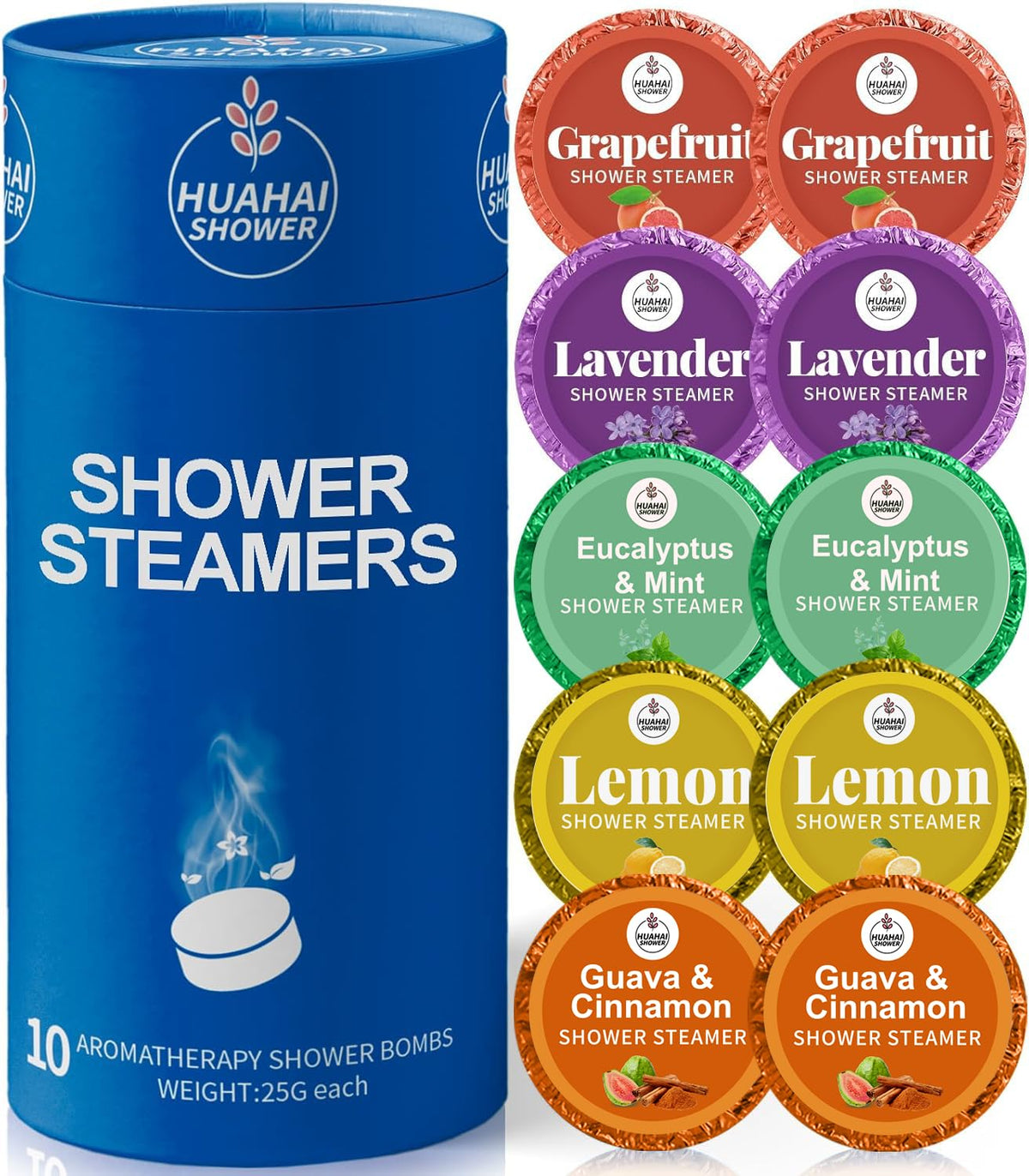 HUAHAI SHOWER Aromatherapy Steamers gift box front view