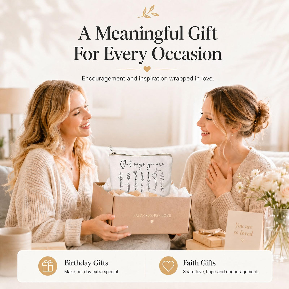 HubbgDesign God Says You Are Makeup Bag packaging display