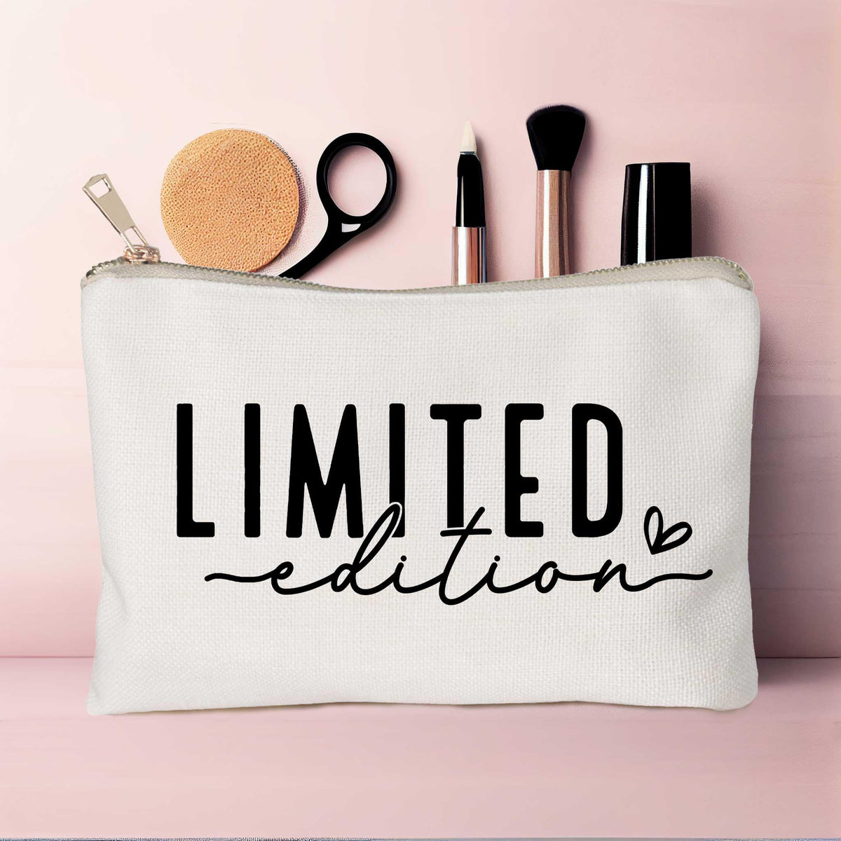HubbgDesign Limited Edition Makeup Bag close-up of quote