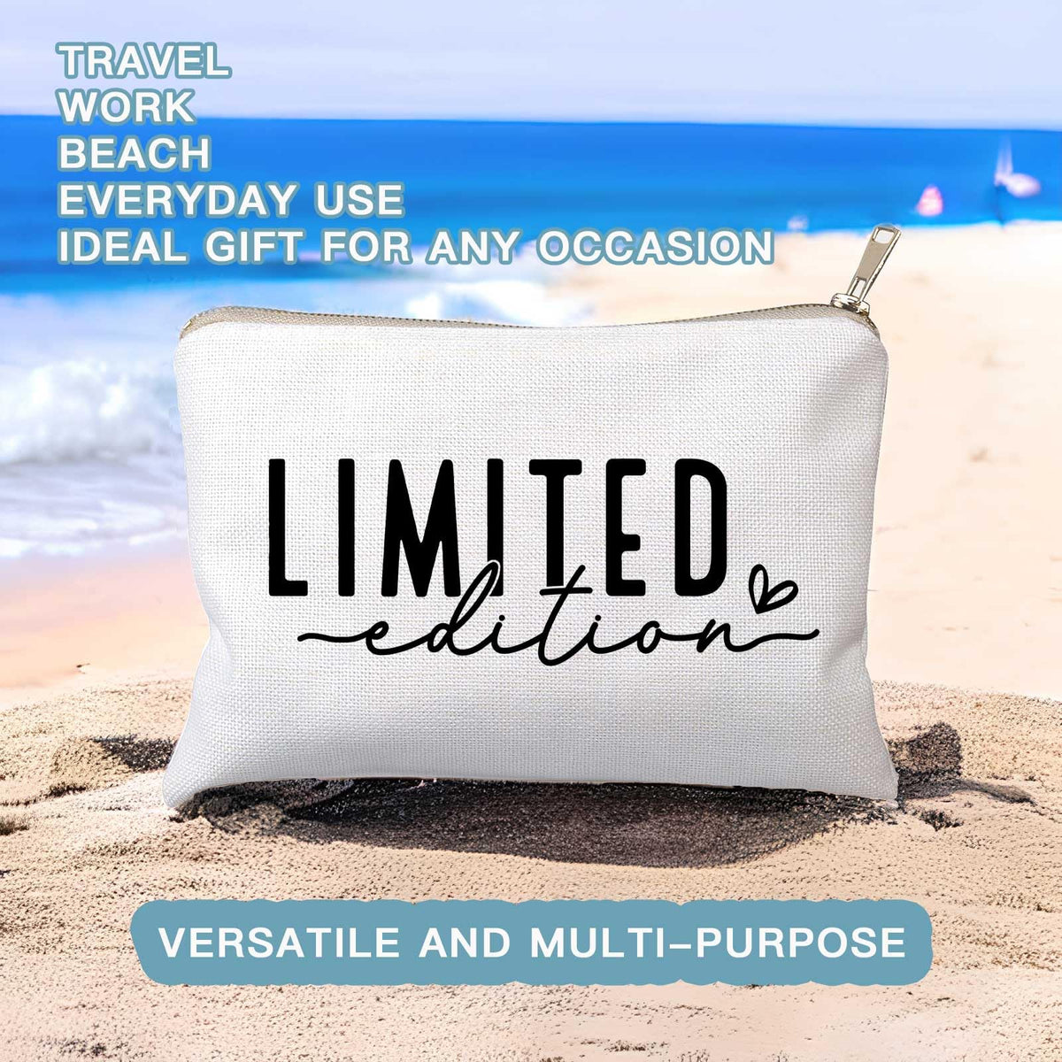 HubbgDesign Limited Edition Makeup Bag with cosmetics inside