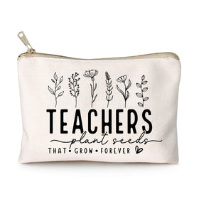 HubbgDesign Makeup Bag front view in natural linen