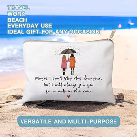 HubbgDesign Maybe I Can't Stop The Downpour Cosmetic Bag in neutral colour