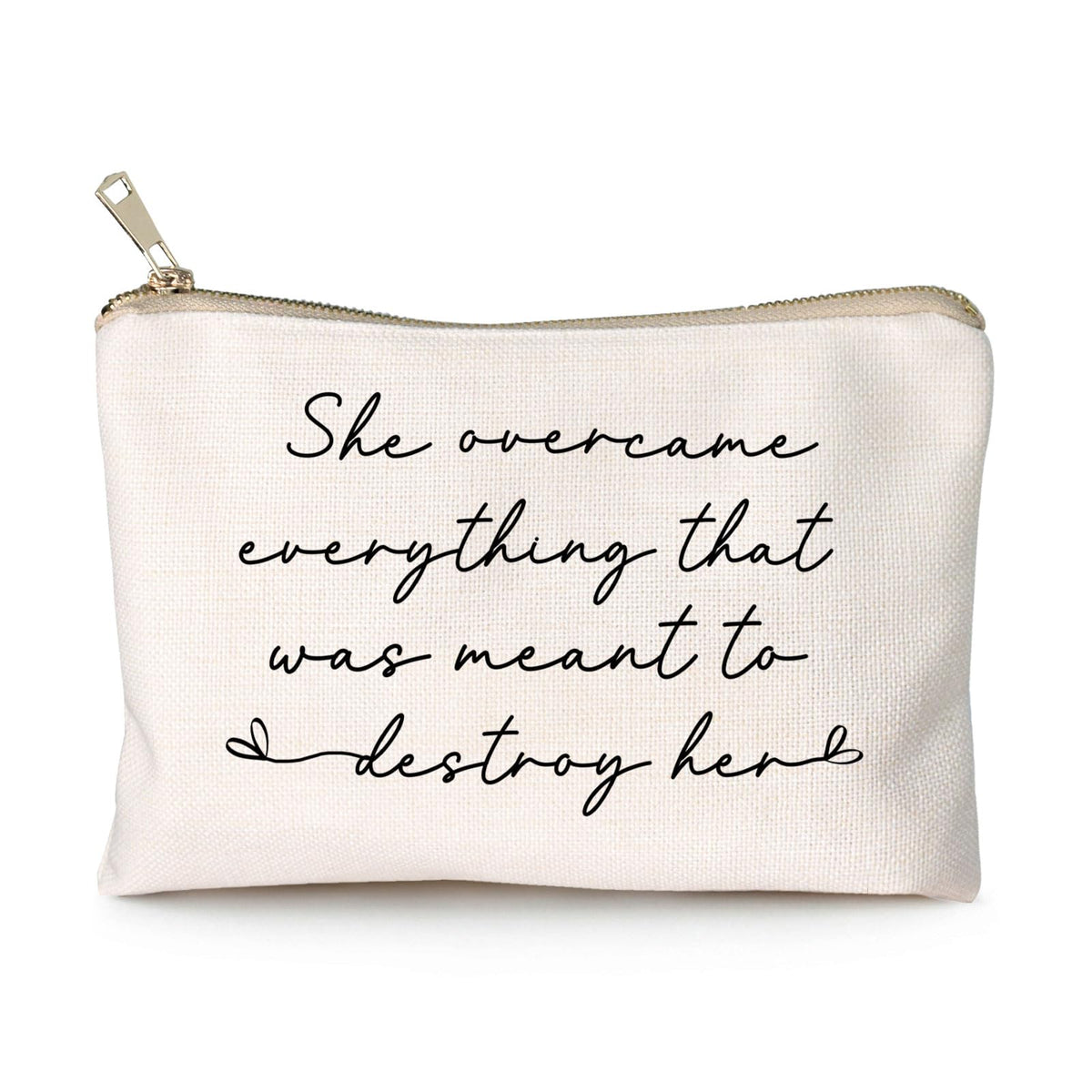 HubbgDesign Women Empowerment Cosmetic Bag in neutral colour front view