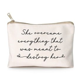 HubbgDesign Women Empowerment Cosmetic Bag in neutral colour front view