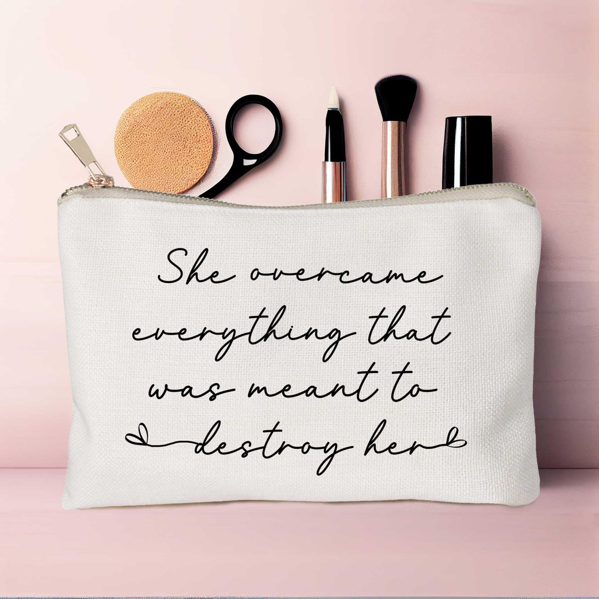 HubbgDesign Women Empowerment Cosmetic Bag with inspirational message