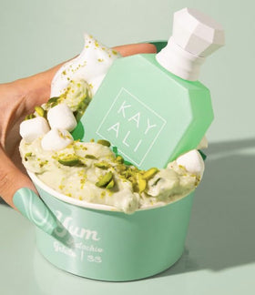 Huda Yum Pistachio Gelato Eau de Parfum Intense 50ml packaging display