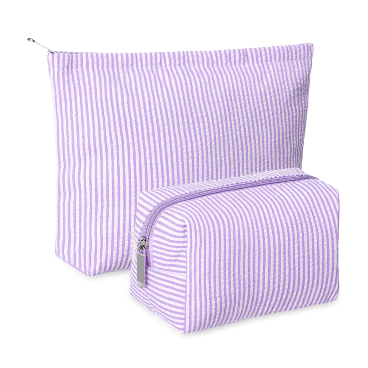 Huhumy 2 Pcs Makeup Bag Set in purple, front view