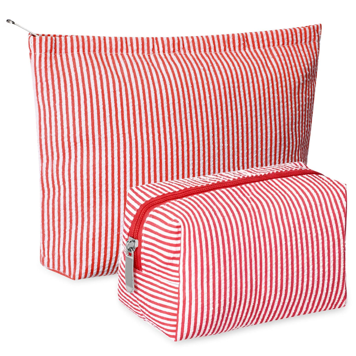 Huhumy 2 Pcs Makeup Bag Set red front view