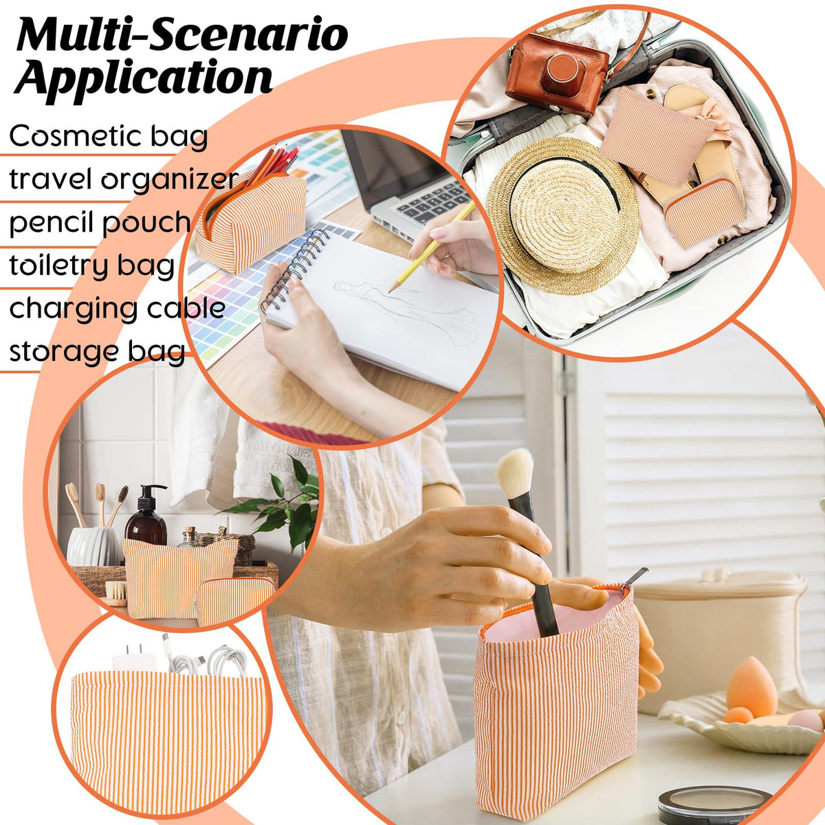 Huhumy cosmetic pouch set in a stylish flat lay