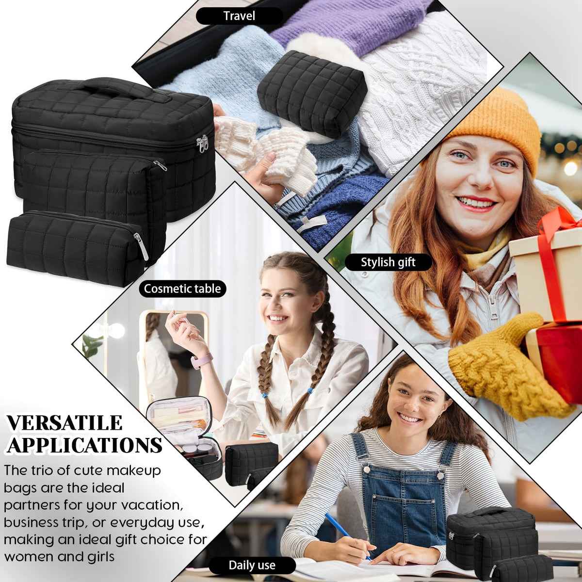 Huhumy makeup bag set packaged for gift giving